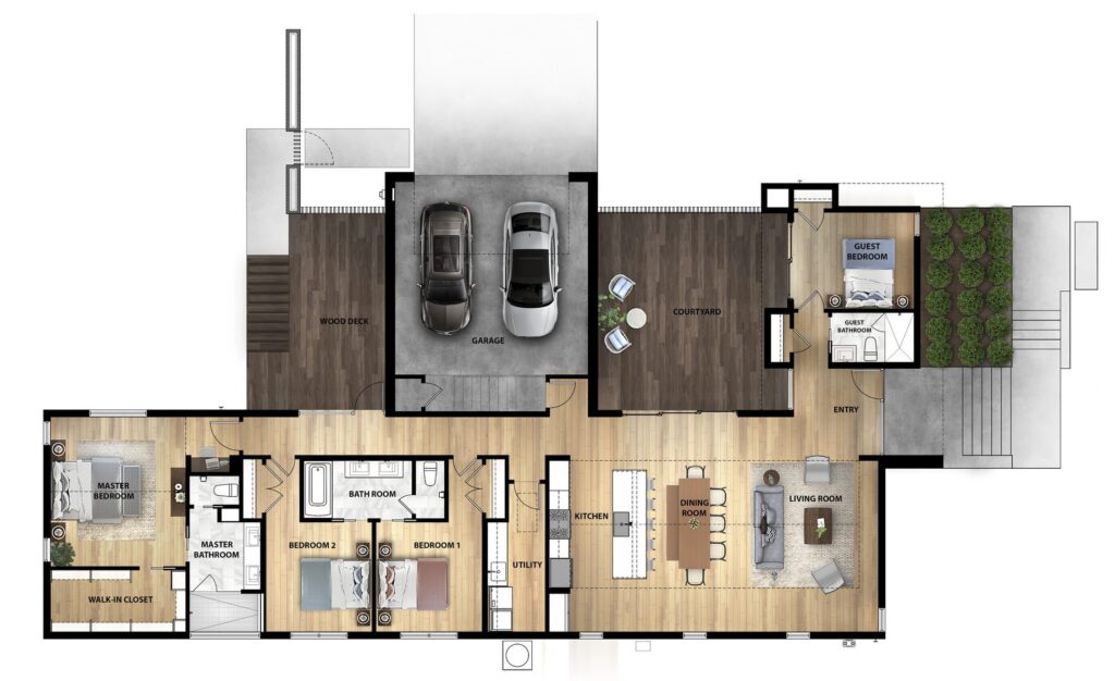 A floor plan for a new construction project in Austin