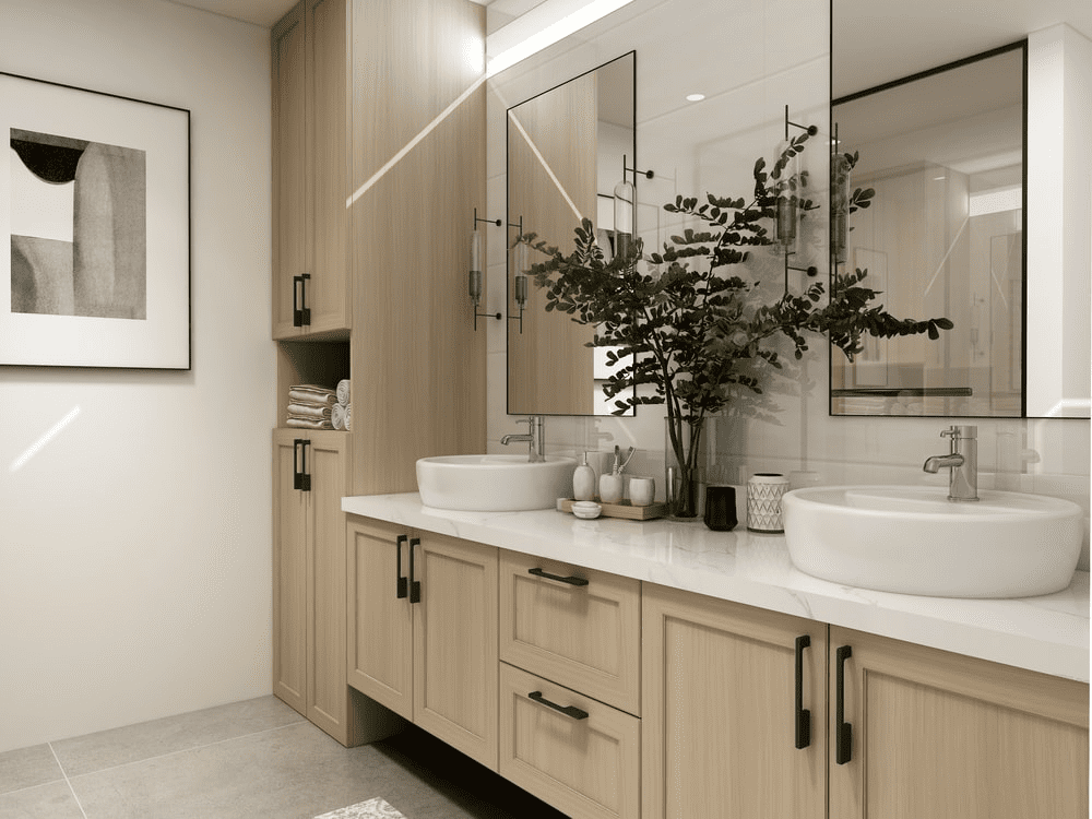 Bathroom Vanity With Ceramic Sinks