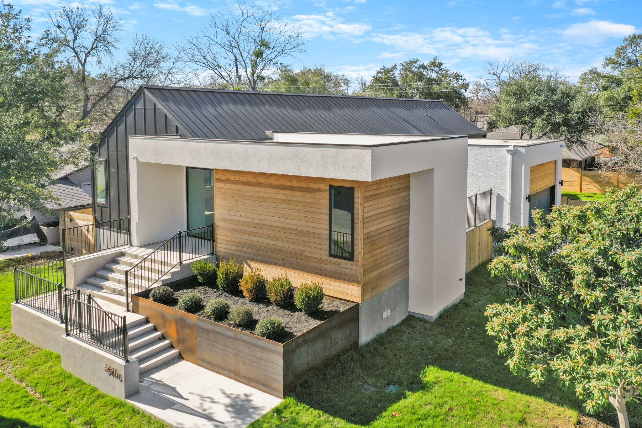 The exterior of a custom-built home in Austin.