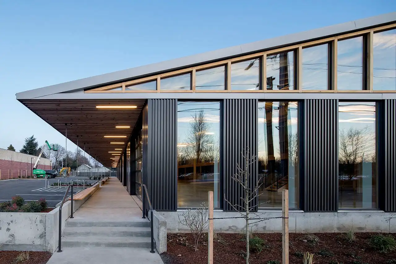 A one-story commercial office building