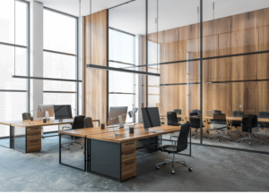 An office space that was enhance with the help of a tenant improvement contractor 